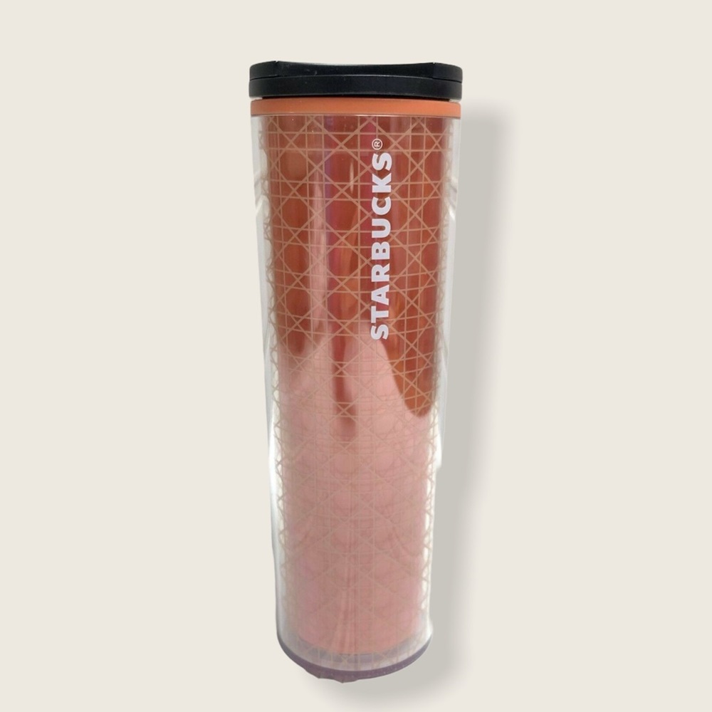 Starbucks 2018 Peach Geometric 16 Ounce To-Go Cup - Picture 1 of 7
